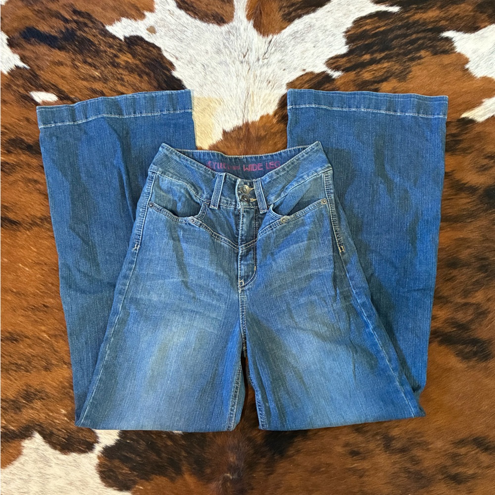 Cruel Girl Blue High-rise, Wide Leg Jeans, w/o Back Pockets Sz 28/5R